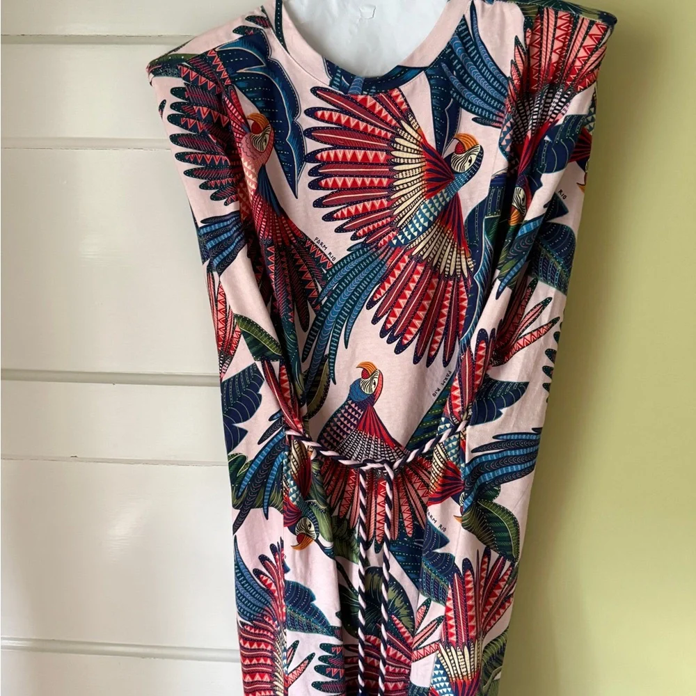 FARM Rio Pink Macaw Flight Mini T-Shirt Dress - Picture 2 of 5